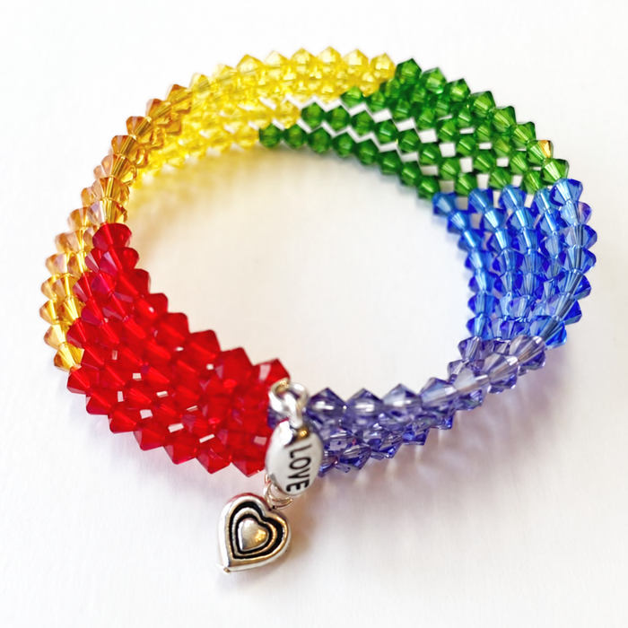 Swarovski® Crystal Rainbow Memory Wire Bracelet (Reboot)