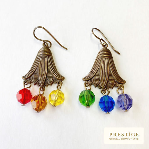 Rainbow Lotus Earrings
