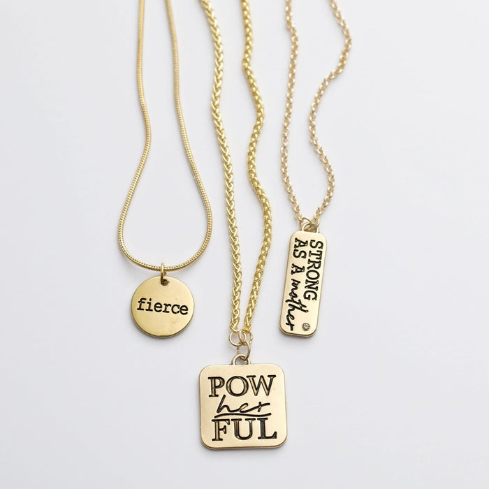 PowHERful 3 Piece Charm Set in Gold - "Strong As A Mother" "PowHERful" "Fierce" - GB Exclusive (3 Pieces)