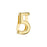 Regaliz Number Slider Bead, for 10mm Flat Leather Cord Number '5', Gold Plated (1 Piece)