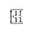 Regaliz Symbol Slider Bead, for 10mm Flat Leather Cord 'XI', Silver Plated (1 Piece)