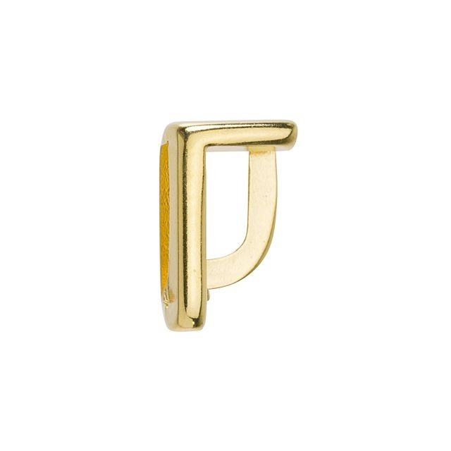 Regaliz Symbol Slider Bead, for 10mm Flat Leather Cord 'GAMMA', Gold Plated (1 Piece)