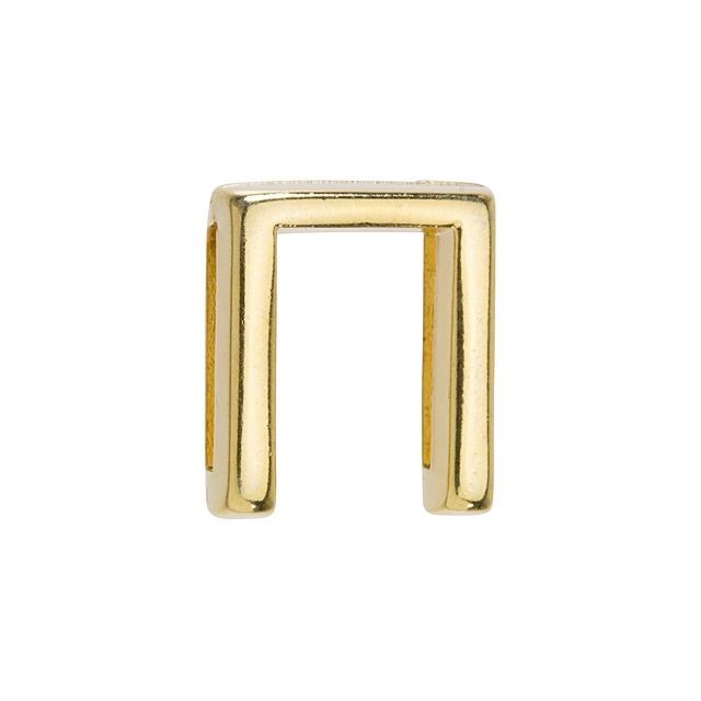 Regaliz Symbol Slider Bead, for 10mm Flat Leather Cord 'PI', Gold Plated (1 Piece)