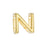 Regaliz Alphabet Slider Bead, for Oval Leather Cord 'N', Gold Plated (1 Piece)