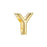 Regaliz Alphabet Slider Bead, for Oval Leather Cord 'Y', Gold Plated (1 Piece)
