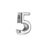 Regaliz Number Slider Bead, for Oval Leather Cord '5', Silver Plated (1 Piece)