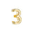 Regaliz Number Slider Bead, for Oval Leather Cord '3', Gold Plated (1 Piece)