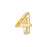Regaliz Number Slider Bead, for Oval Leather Cord '4', Gold Plated (1 Piece)