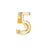 Regaliz Number Slider Bead, for Oval Leather Cord '5', Gold Plated (1 Piece)