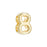 Regaliz Number Slider Bead, for Oval Leather Cord '8', Gold Plated (1 Piece)