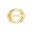 Regaliz Symbol Slider Bead, for Oval Leather Cord 'THETA', Gold Plated (1 Piece)