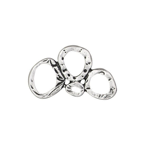 Metal Connector Link, 4-Ring Nugget Bar 25x15mm, Antiqued Silver Plated, by TierraCast (1 Piece)