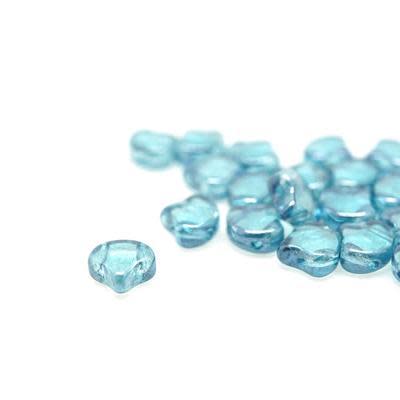 Luster Transparent Blue Matubo Ginkgo Two Hole Czech Seed Beads Tube