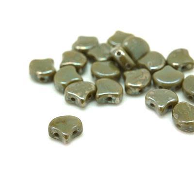 Ashen Grey Rembrandt Matubo Ginkgo Two Hole Czech Seed Beads Tube