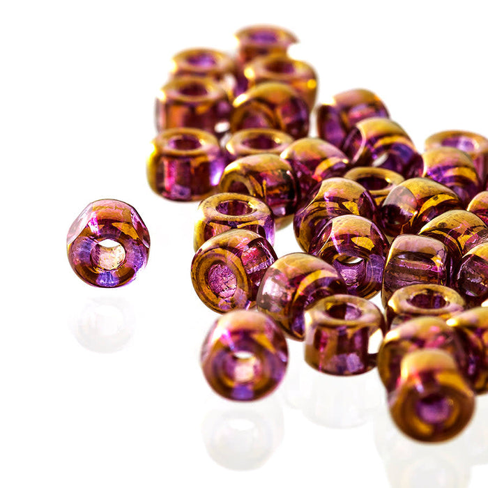 Matubo 3 Cut 6/0 Czech Glass Seed Beads in Transparent Bronze 393-06-BZ0003 - 1 Tube