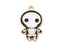 Gold-Plated Skeleton Enamel Charm 24x14.5mm