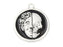 Antique Silver and Black Double-Sided Skull Pendant 28x24.5mm