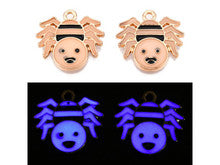 Golden Glow-in-the-Dark Spider Enamel Charm 18x17.5mm