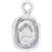 Sterling Silver Charm, Rectangle with Small Cross 15.5x9mm, 1 Piece