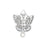 Sterling Silver Pendant Link, Butterfly 13x10mm, 1 Piece