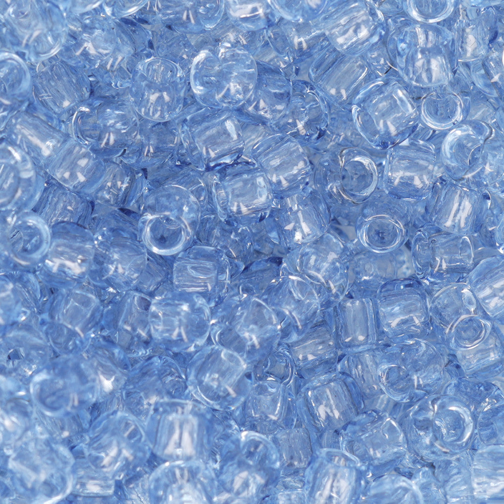 Toho RE:Glass Seed Beads, Round Size 8/0, #5013 Transparent Blue, (2.5" Tube)