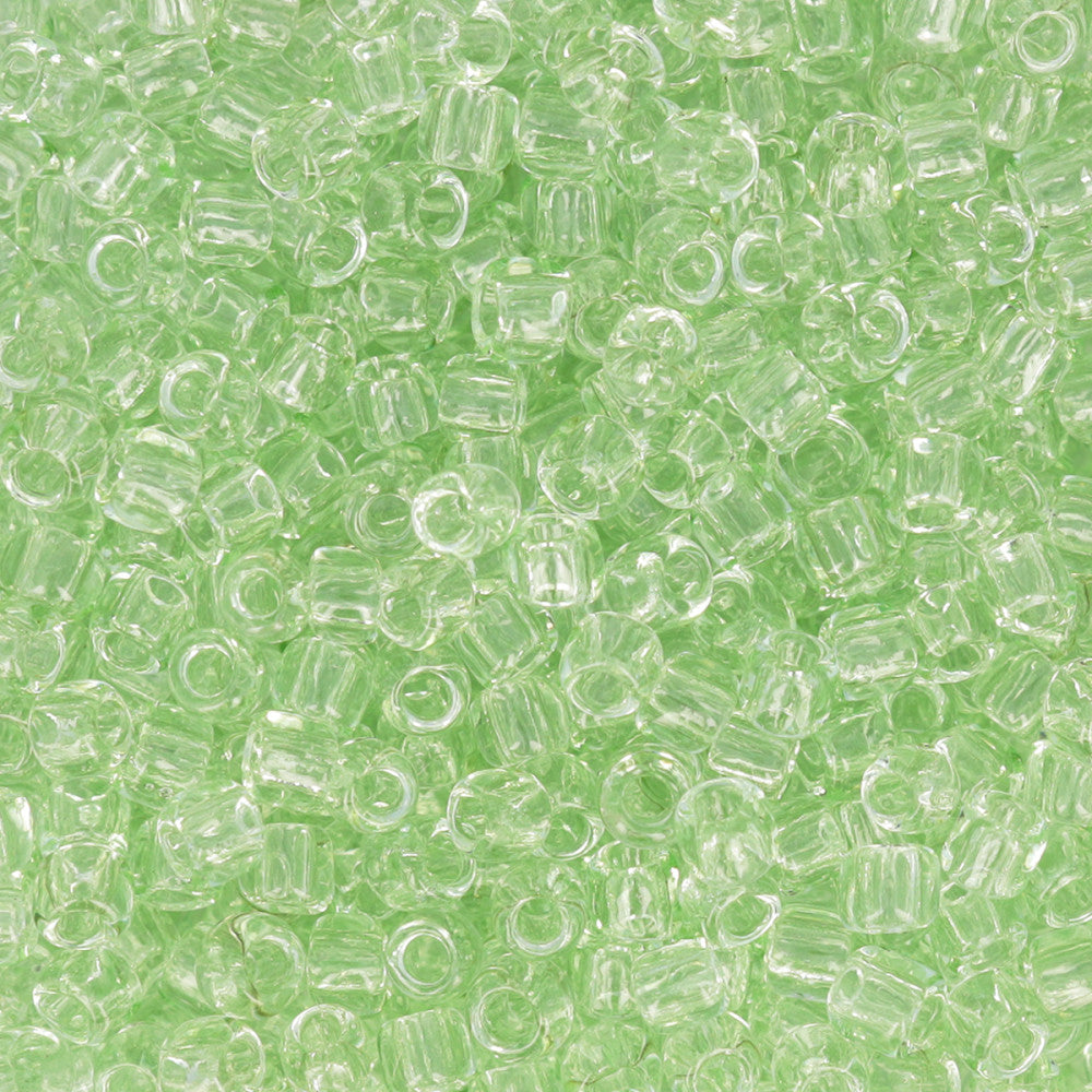 Toho RE:Glass Seed Beads, Round Size 11/0, #5004 Transparent Green, (2.5" Tube)
