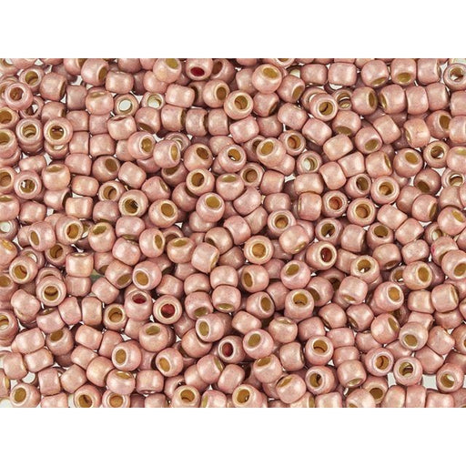 TOHO Round Bead 8/0 PermaFinish Matte Galvanized Peach Coral 2.5-Inch Tube