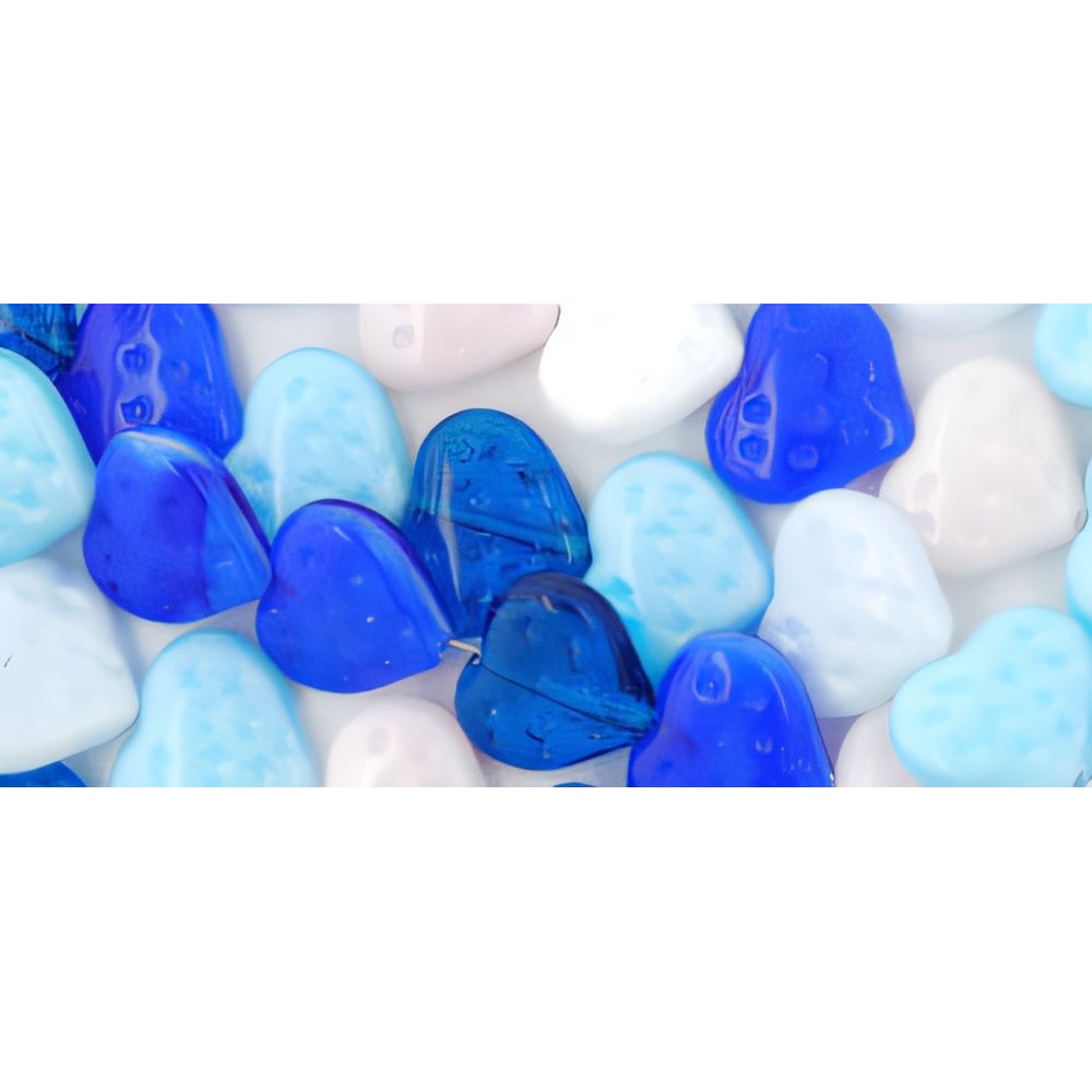 Czech Hearts with Indented Stars 14 x 12mm: Bliss Mix (.125M)