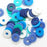 8mm Vinyl/Vulcanite Heishi Beads - Mixed Colors (Blue)