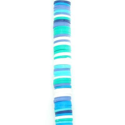 8mm Vinyl/Vulcanite Heishi Beads - Mixed Colors (Blue)