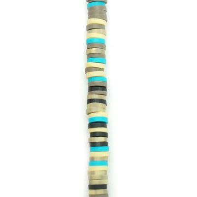 4mm Vinyl/Vulcanite Heishi Beads - Mixed Colors (Brown Blue)