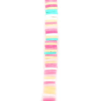6mm Vinyl/Vulcanite Heishi Beads - Mixed Colors (Pink)