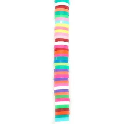 6mm Vinyl/Vulcanite Heishi Beads - Mixed Colors (Multi)