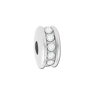 Clear Crystal Rhinestone Channel Set Bead for 2mm Leather