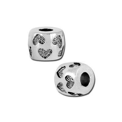 6x7mm Heart Barrel Bead for 2mm Leather