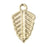 17mm Leaf Charm from the Deco Collection - Gold Plated (10 Pieces)