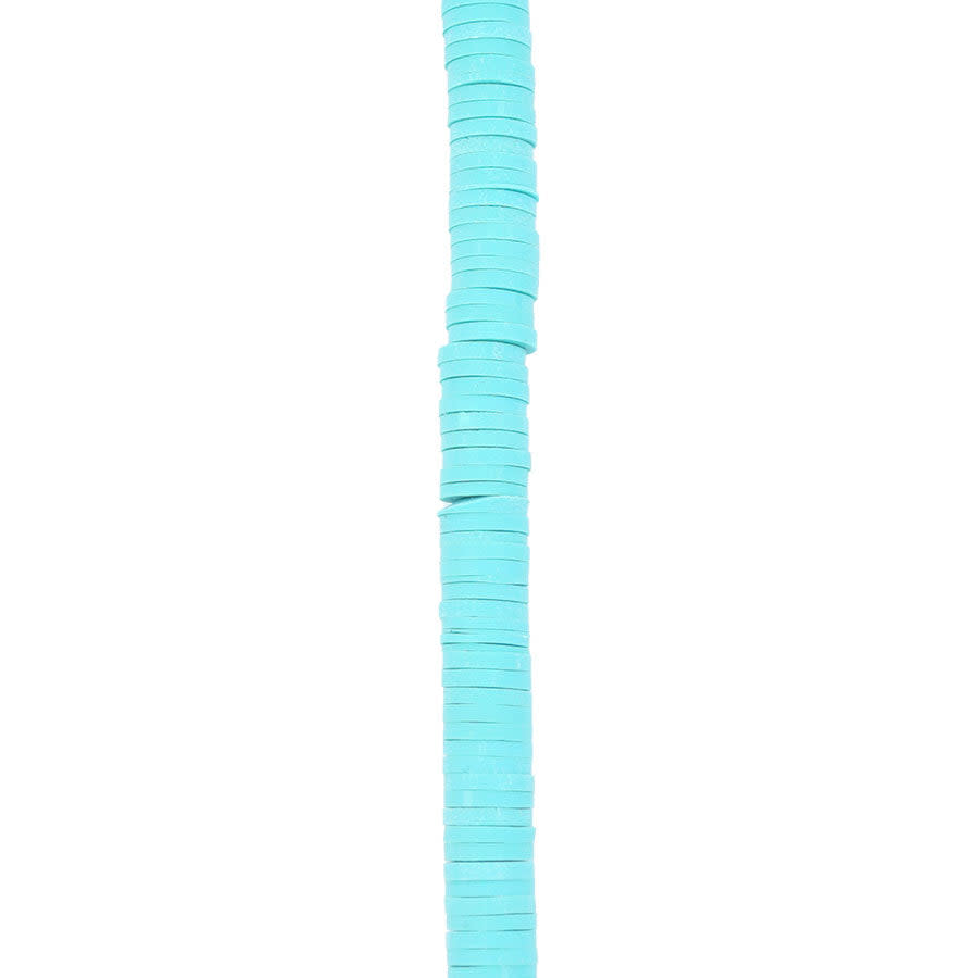 6mm Vinyl/Vulcanite Heishi Beads - Turquoise