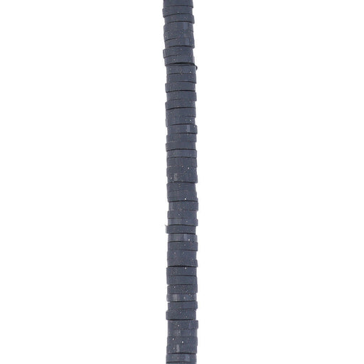 4mm Vinyl/Vulcanite Heishi Beads - Black