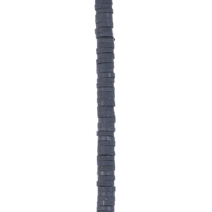 4mm Vinyl/Vulcanite Heishi Beads - Black