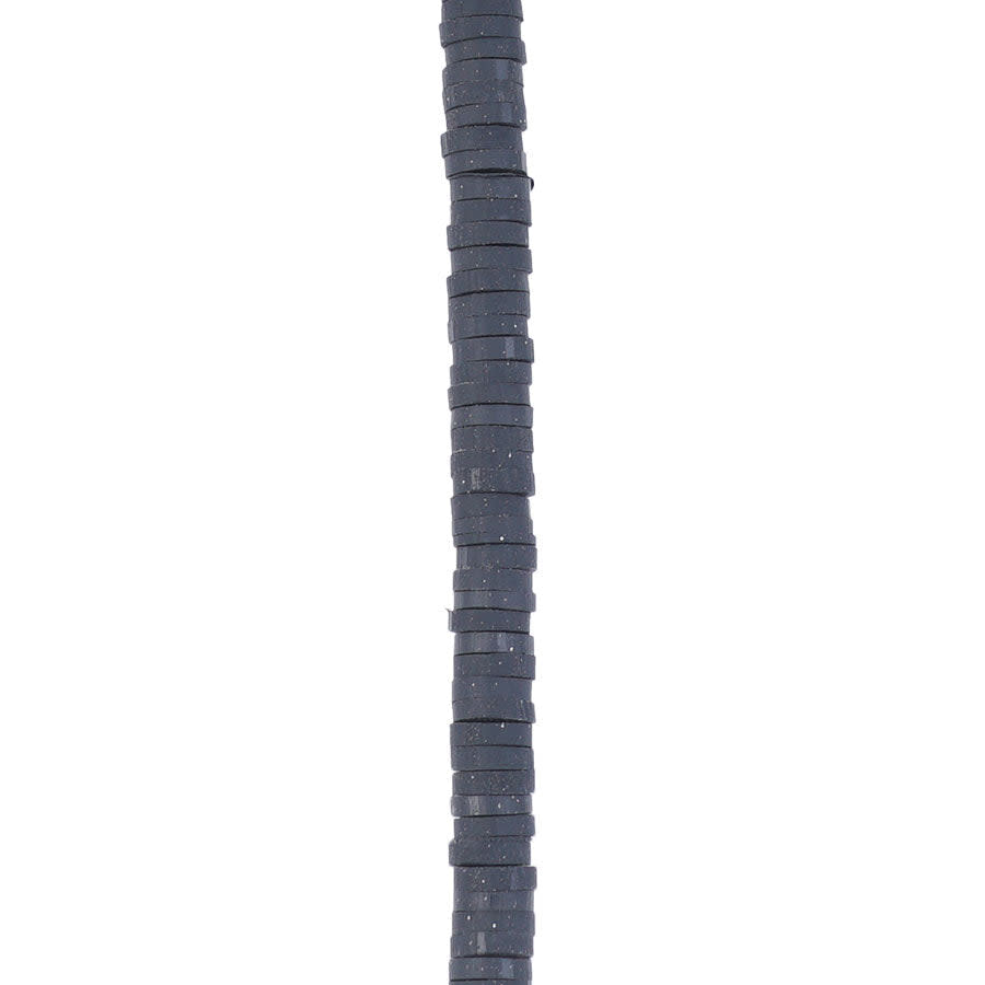 4mm Vinyl/Vulcanite Heishi Beads - Black
