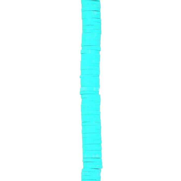 6mm Vinyl/Vulcanite Heishi Beads - Teal