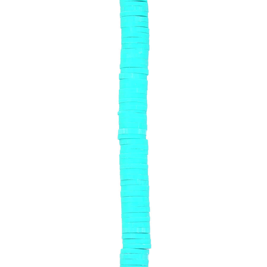 6mm Vinyl/Vulcanite Heishi Beads - Teal