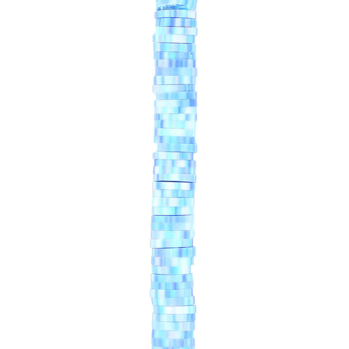 6mm Vinyl/Vulcanite Heishi Beads - Periwinkle and Light Blue