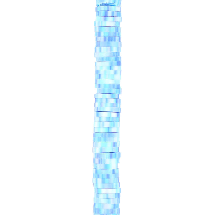 6mm Vinyl/Vulcanite Heishi Beads - Periwinkle and Light Blue