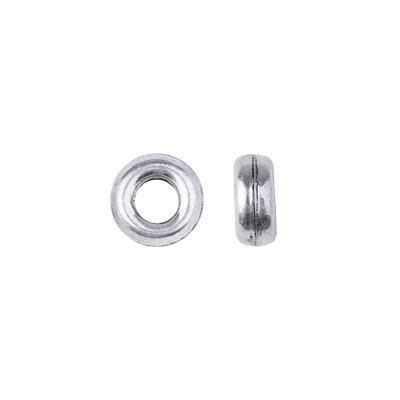 12mm Antique Silver Plated Bali Style Large Hole Donut Beads (5 Pieces)