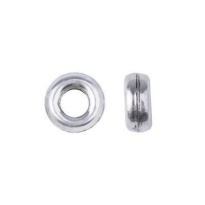 15mm Antique Silver Plated Bali Style Large Hole Donut Beads (5 Pieces)