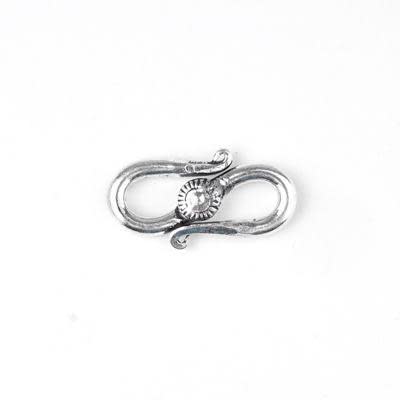 24mm Antique Silver Plated Bali Style S-Hook Connector Clasp - 5 Pack