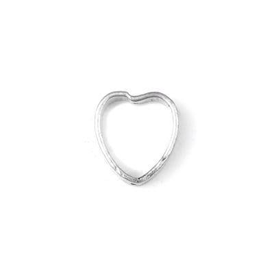 15mm Antique Silver Plated Bali Style Elongated Heart Bead Frame (5 Pieces)