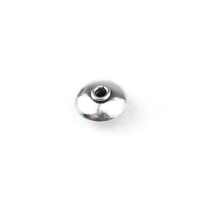 12mm Antique Silver Plated Bali Style Smooth Rondelle Beads (5 Pieces)