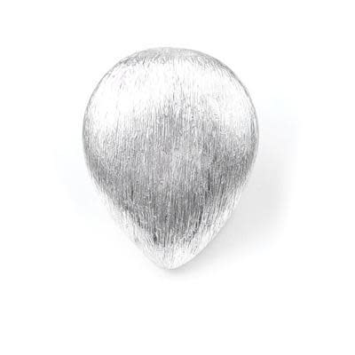 26mm Brushed Silver Plated Bali Style Flat Tear Drop Beads